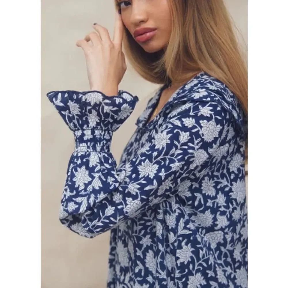 Ophelia & Indigo Navy Floral Tilly Maxi Dress Nwt Sz. M — image 3 of 8